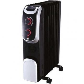 Radiador de Aceite FM RL-20, 2000W, 9 Elementos, Negro