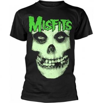 Misfits Erwachsenen Unisex Glühende Jurek Schädel T-Shirt Übergröße Schwarz