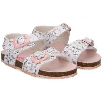 Sandalia Garvalín Dino 242453 para niña, color blanco, material vegano