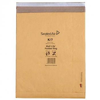 Mail Lite Padded Postal Bag Size K/7 365x476mm Gold (Pack of 50)