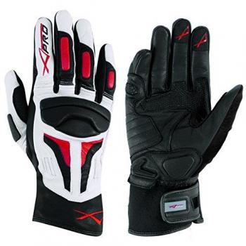 A‑Pro Guanti Motociclismo Enduro Touring pelle piena fiore bianco rosso L