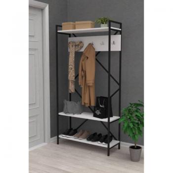 WEBMARKETPOINT Weißes Navis Garderobe mit Aufhängemöglichkeiten