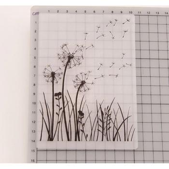 Scrapbook Dandelion Embossing Template
