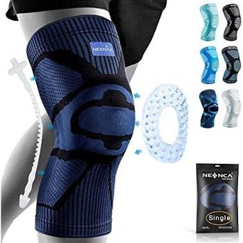 NEENCA Genouillère de compression, coussinet gel rotulien, stabilisateurs ressort latéral – protection médicale pour la course et les déchirures du ménisque