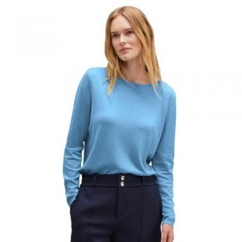 STREET ONE Unifarbener Rundhalspullover für Damen