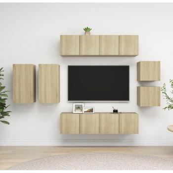 Meubles TV 8 pcs Chêne sonoma Bois d'ingénierie 3079019