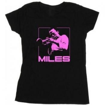 Women’s Miles Davis Cotton T‑Shirt, Pink Square Print – XXL Charcoal