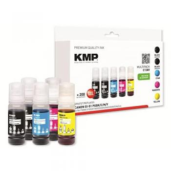 KMP Cartucce 5 Flaconi Inchiostro C138V Canon GI-51 Sostituzione NCMG
