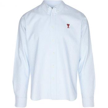 Ami Paris Casual Blue Cotton Shirt XL Aw25