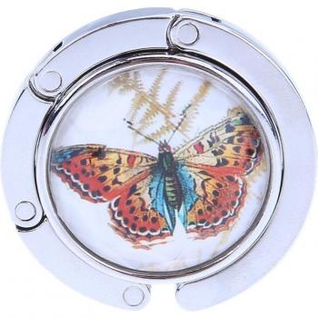 Gancho Plegable Redondo para Mesa con Dibujo de Flores, Soporte Portátil, 1 Unidad