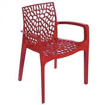 Sedia polipropilene con braccioli Grand Soleil Gruvyer giardino bar colore rosso