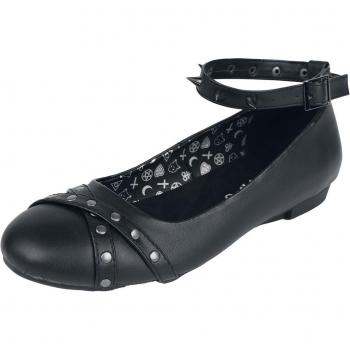 Gothicana EMP – Ballerines Gothiques – Danseuse Tatooée – EU 37-43 – Femme – Noirs