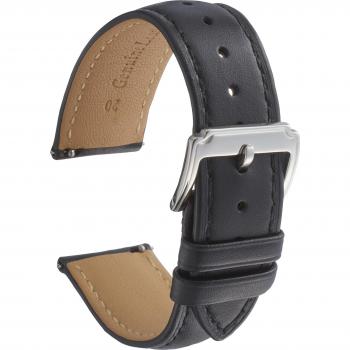 Correa Premium Calum en Cuero Negro para Smartwatch, 12-24 mm