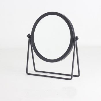 Stylish Gold and Black Wrought Iron Desktop Makeup Mirror