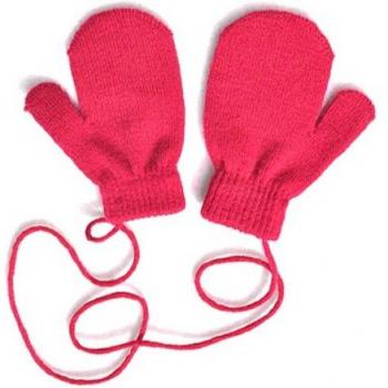 Mitaines tricotées adorables pour enfants, 1 paire, rose rouge