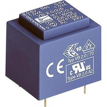 Trasformatore per PCB 1 VA 2 x 12 V AC Block VB 1,0/2/12
