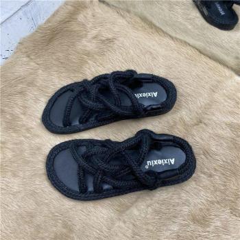 Women's Cross Braid Linen Sandals