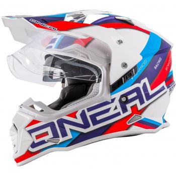 Casco Mx Oneal 2018 Sierra Ii Circuit Blanco-Azul (Xs, Blanco)