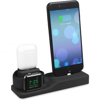 3-in-1 Silicone Stand for Apple Watch, iPhone (X, XS, XR, MAX, 6, 7, 8) and AirPods