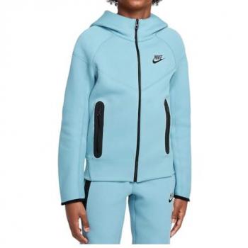 Nike Sportswear Tech Fleece Sudadera con capucha y cremallera completa para niño, color azul, talla XL