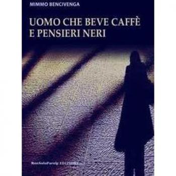 Uomo che beve caffè e pensieri neri