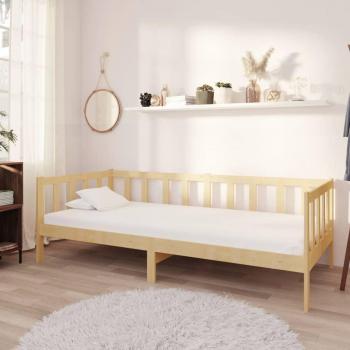 Canapé-lit unique 90×200 cm, couleur marron – Matelas inclus