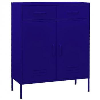 VidaXL Sideboard Lagerschrank Marineblau 80x35x101,5 cm Stahl