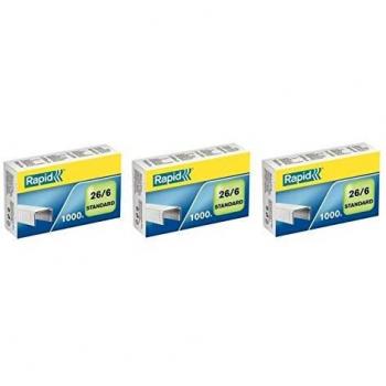 Rapid 26/6 Standard Staples Box of 1000