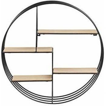 Mensola murale ENSO in legno e metallo rotonda