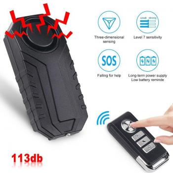 113dB Waterproof Bicycle Alarm with Remote Control