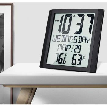 Easy-to-Read Thermo-Hygrometer with Clock and Calendar Features