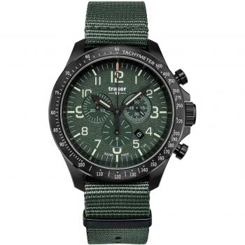 Traser H3 P67 Officer Chronograph 46mm mit grünem NATO-Armband