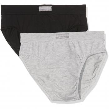 Abanderado ocean moda mpks, slip para hombre, (negro + gris vigoré cc2), x-large (tamaño del fabricante:56), pack de 2
