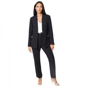 Petite Women's Tapered Trousers with Split Hem