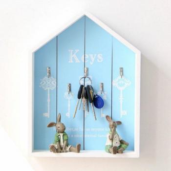 Nordic Wood Key Rack with Shelf