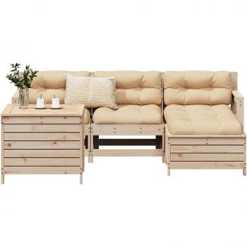 VidaXL 5 Piece Garden Seating Set Solid Wood Pine