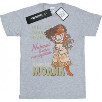 Naturgewandt: Disney Damen Moana Boyfriend T-Shirt, Natural Born Navigator, Baumwolle