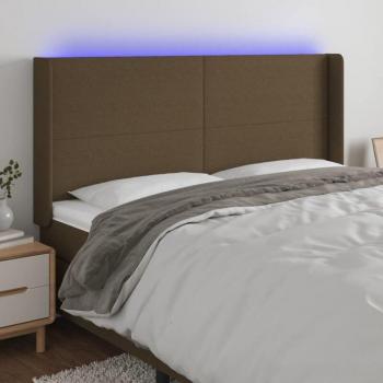 Testiera con illuminazione LED marrone scuro 163x16x118/128