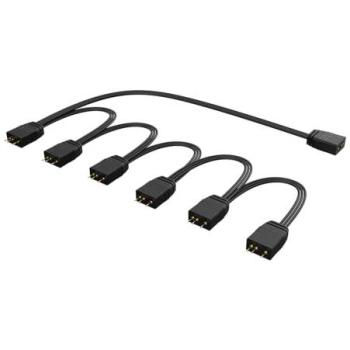 Akasa Cavo Splitter RGB 1‑a‑6 3 Pini Nera