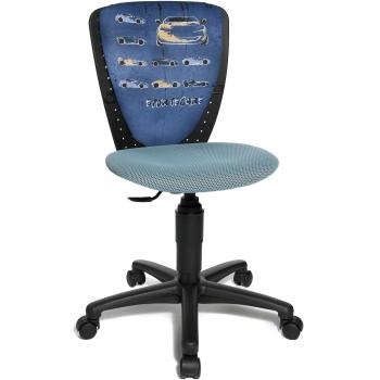 Topstar NIC 70570JD3 – ergonomischer Sportwagen-Drehstuhl in Schwarz/Hellblau