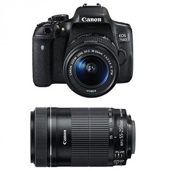 Pack EOS 750D con zoom estándar 18‑55 mm y gran tele 55‑250 mm