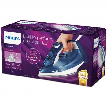 Fer à repasser Philips GC2994/27 – Vapeur PowerLife, Effet pressing 150 g/min, Bleu