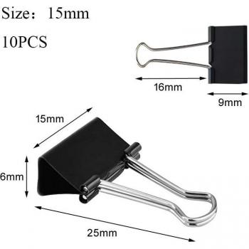 Schulheft Clips Schwarz 10/5 Stück
