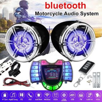 Bluetooth Motorcycle Speakers with FM Radio and MP3 Playback