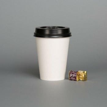 Eco-Friendly 50 Count 16 Oz White Paper Coffee and Tea Cups with Lids (450ml)