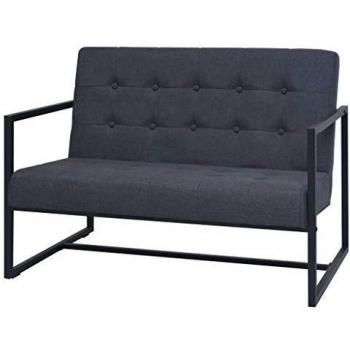 VidaXL Divano a 2 Posti con Struttura in Acciaio e Rivestimento in Tessuto