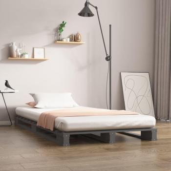 VidaXL Massivholzbett Grau 100x200 cm aus Kiefer