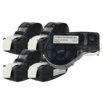 Vhbw 5x Label Tape for Brady M210-LAB, M211, 6.4m x 19.05mm, Black on White, Nylon