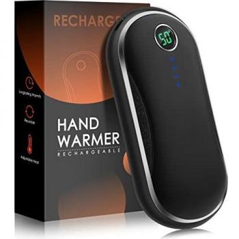 Electric Hand Warmer Power Bank, 10000mAH Rechargeable Heater with 15hrs Warmth, Digital Display, USB Pocket Warmer