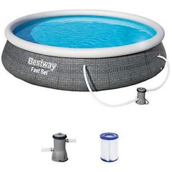 Bestway RapidSet Rattan Inflatable Pool Kit 396 × 84 cm